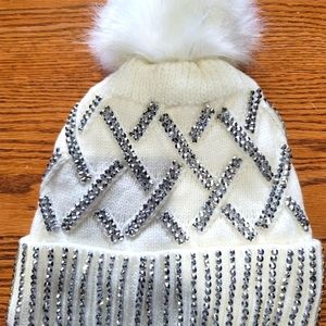 White Bling Beanie